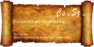 Csintalan Szabolcs névjegykártya