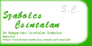 szabolcs csintalan business card